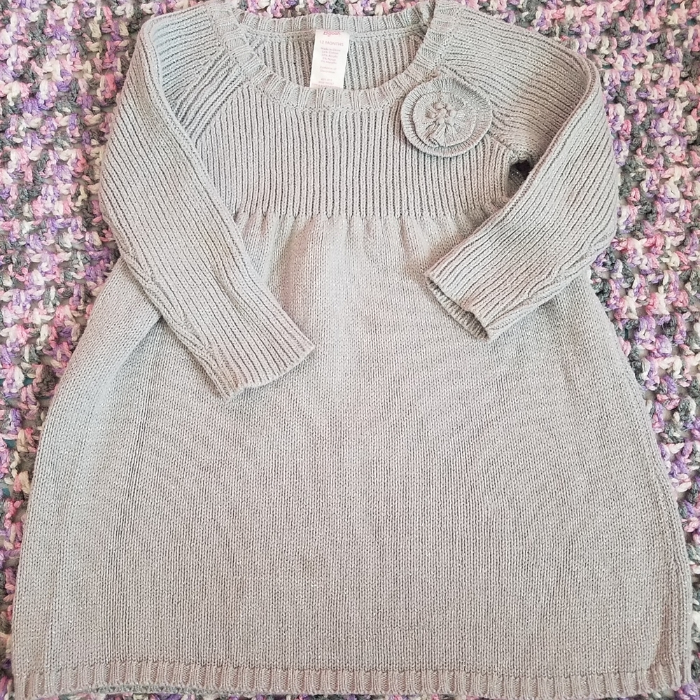 🌻buy3get1free OshKosh 12 month sparkly gray dress